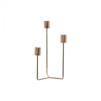Gold 3 Tier Candlestick  -  23 cm
