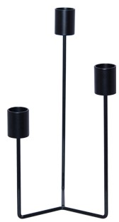 Black 3 Tier Candlestick  -  23 cm