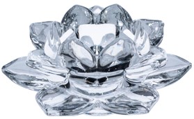 Floral Glass Candleholder  -  12 cm