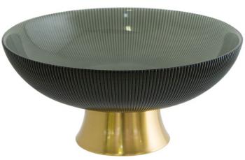 Chantilly Grey/Gold  Ftd. Bowl  -  25 x 25 x   cm