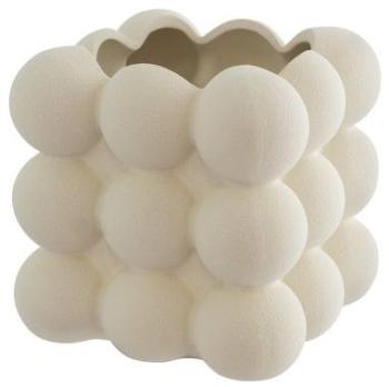 Bubble Beige Flower Pot  -  14 x 13 cm