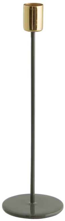 Miguel Grey/Gold Candleholder  - 25 cm