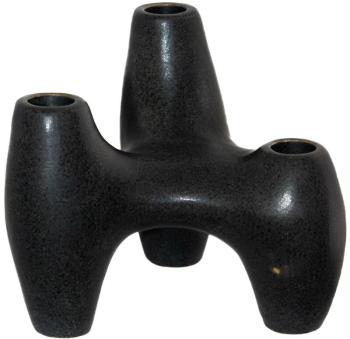 Graphite 3 Arm Candleholder  -  14 cm