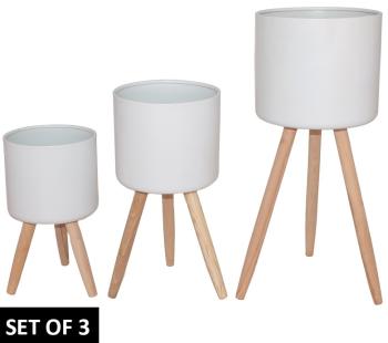 Chad White Plant Stand  -  Set/3