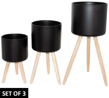 Chad Black Plant Stand  -  Set/3