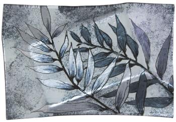 Blue Leaf Plate  -  25 x 17 cm