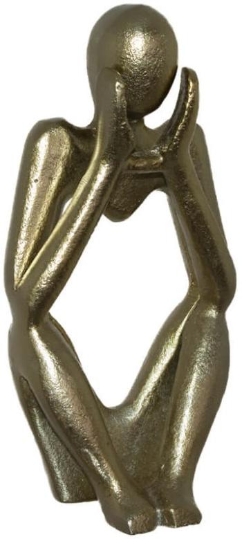 Sitting Man Sculpture  -  Gold  -  21 cm