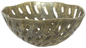 Round Bowl  -  Ant. Gold  -  37 x 37 x 16 cm