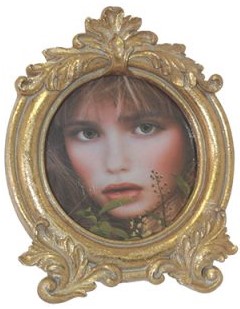 Noel Gold Leaf Round Frame  -  12 x 10 cm