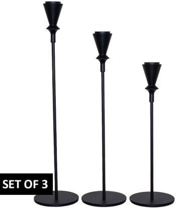 Almaz Black Candleholder  -  Set/3  -  35/30/25