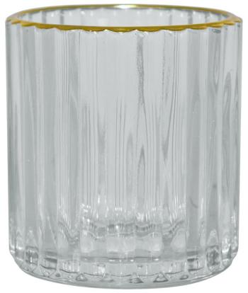 Orla Clear/Gold Rim Votive  -  8 cm