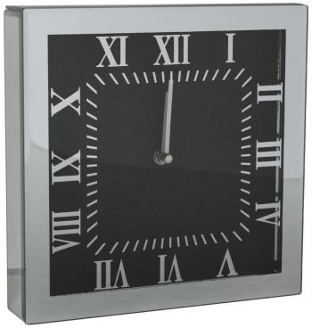 Bllack Glitter Square Clock  -  25 x 25 x 5 cm