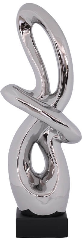 Silver Knotted Sculpture   -  40 cm