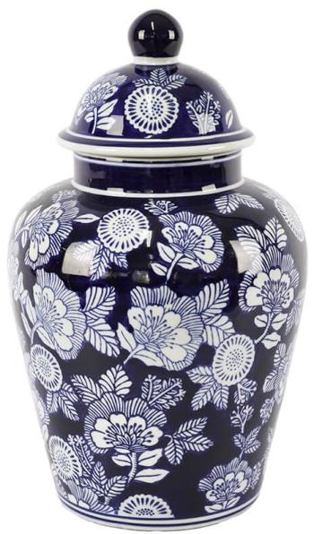 Blue/White Ginger Jar  -  35 x 19 cm