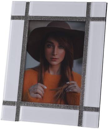 White Mirror Photo Frame  -  Beads  