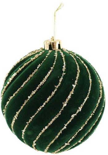 Green/Silver Xmas Bauble  -  15 cm