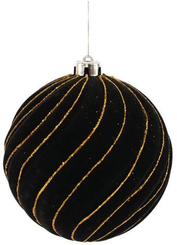 Black/Gold Xmas Bauble  -  15 cm