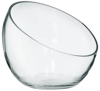 Clear Slanted Top Vase  -  15 cm